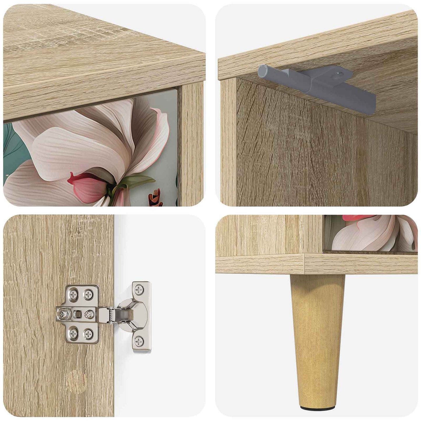 Bedside Cabinet BORNE 2 pcs Sonoma Oak 36 x 33 x 50 cm