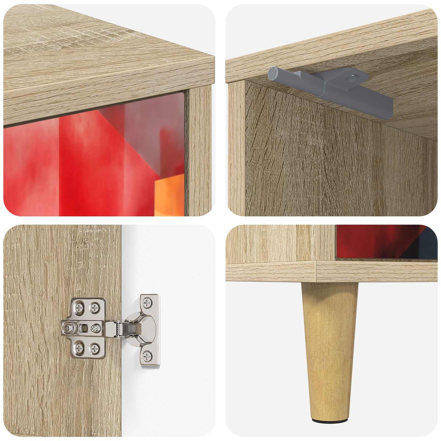Bedside Cabinet HEESCH 2 pcs Sonoma Oak 36 x 33 x 50 cm