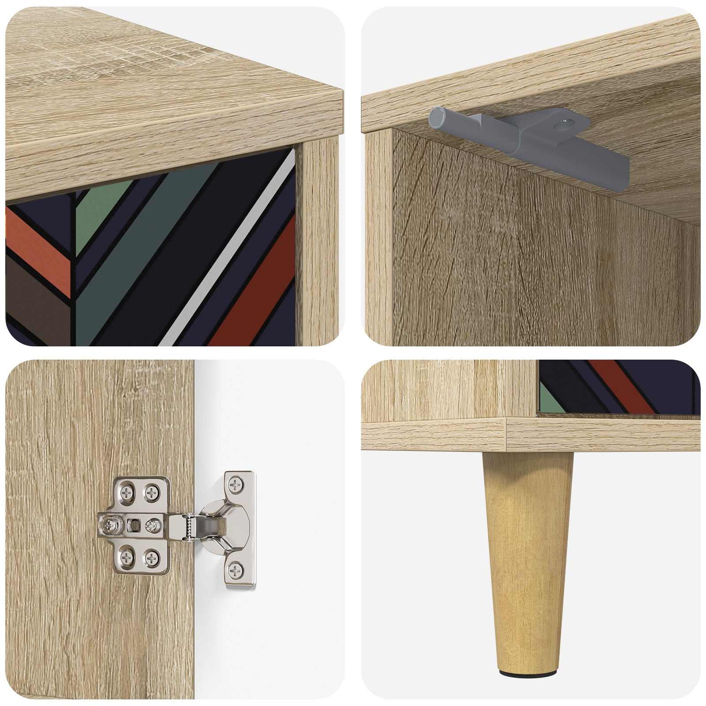 Bedside Cabinet OMMEN 2 pcs Sonoma Oak 36 x 33 x 50 cm