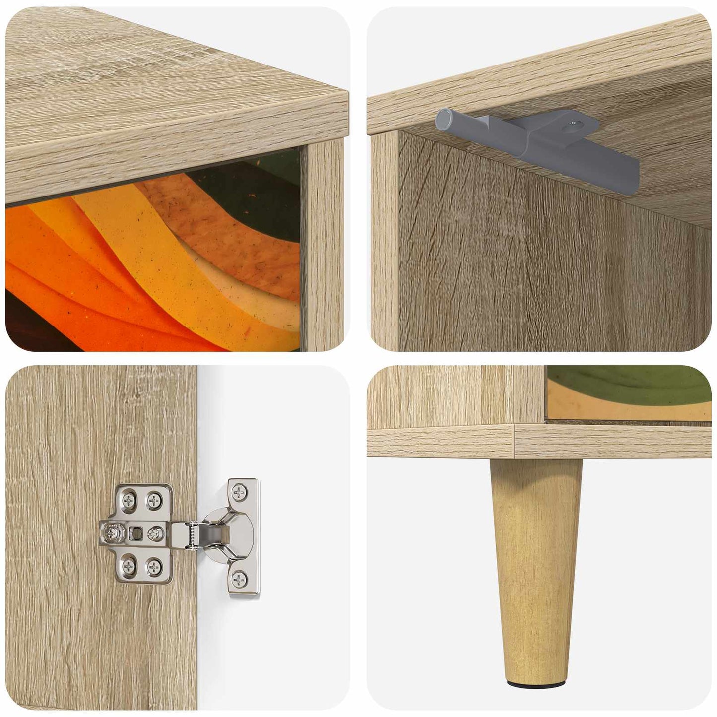 Bedside Cabinet BONN Sonoma Oak 36 x 33 x 50 cm Engineered Wood