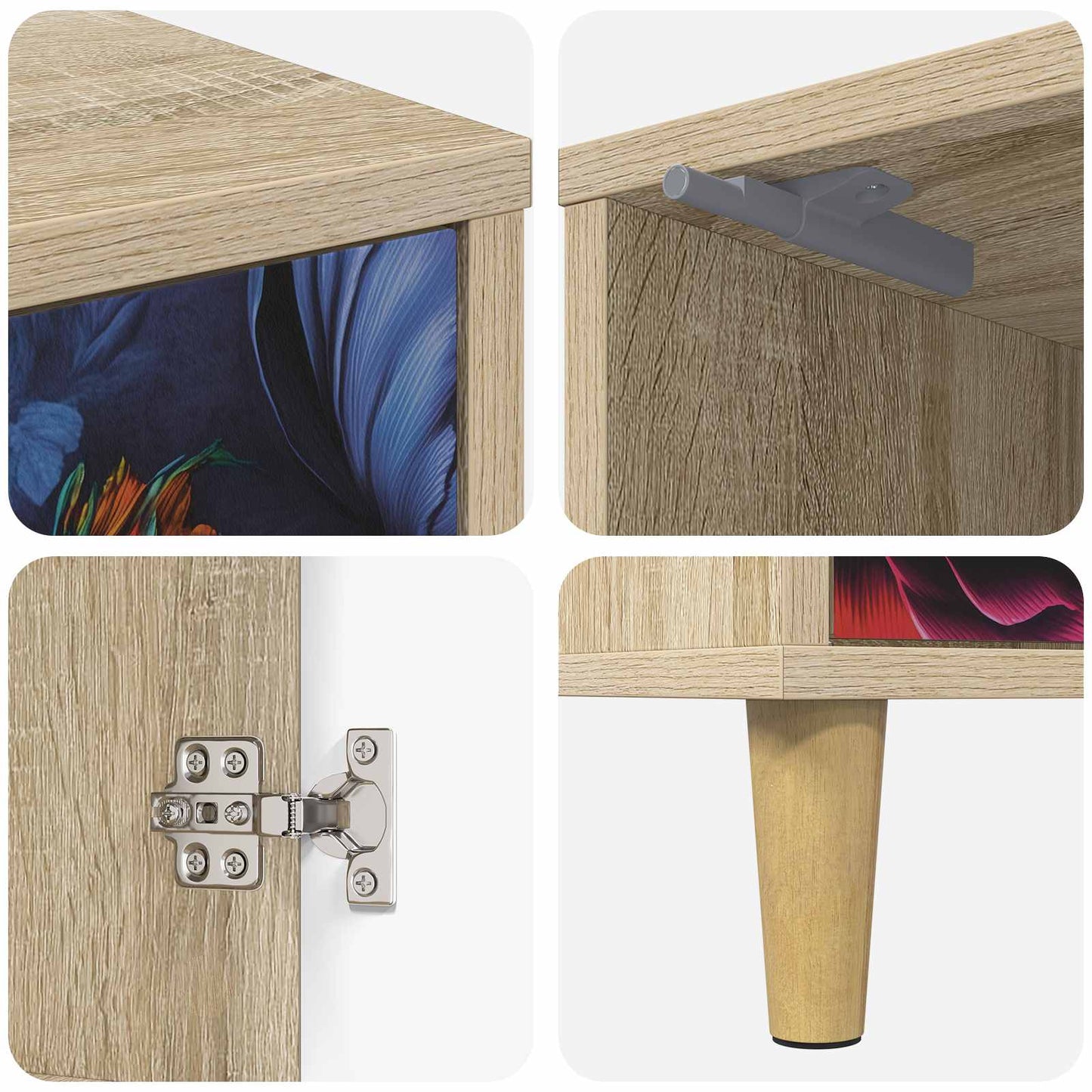 Bedside Cabinet KIEL Sonoma Oak 36 x 33 x 50 cm Engineered Wood