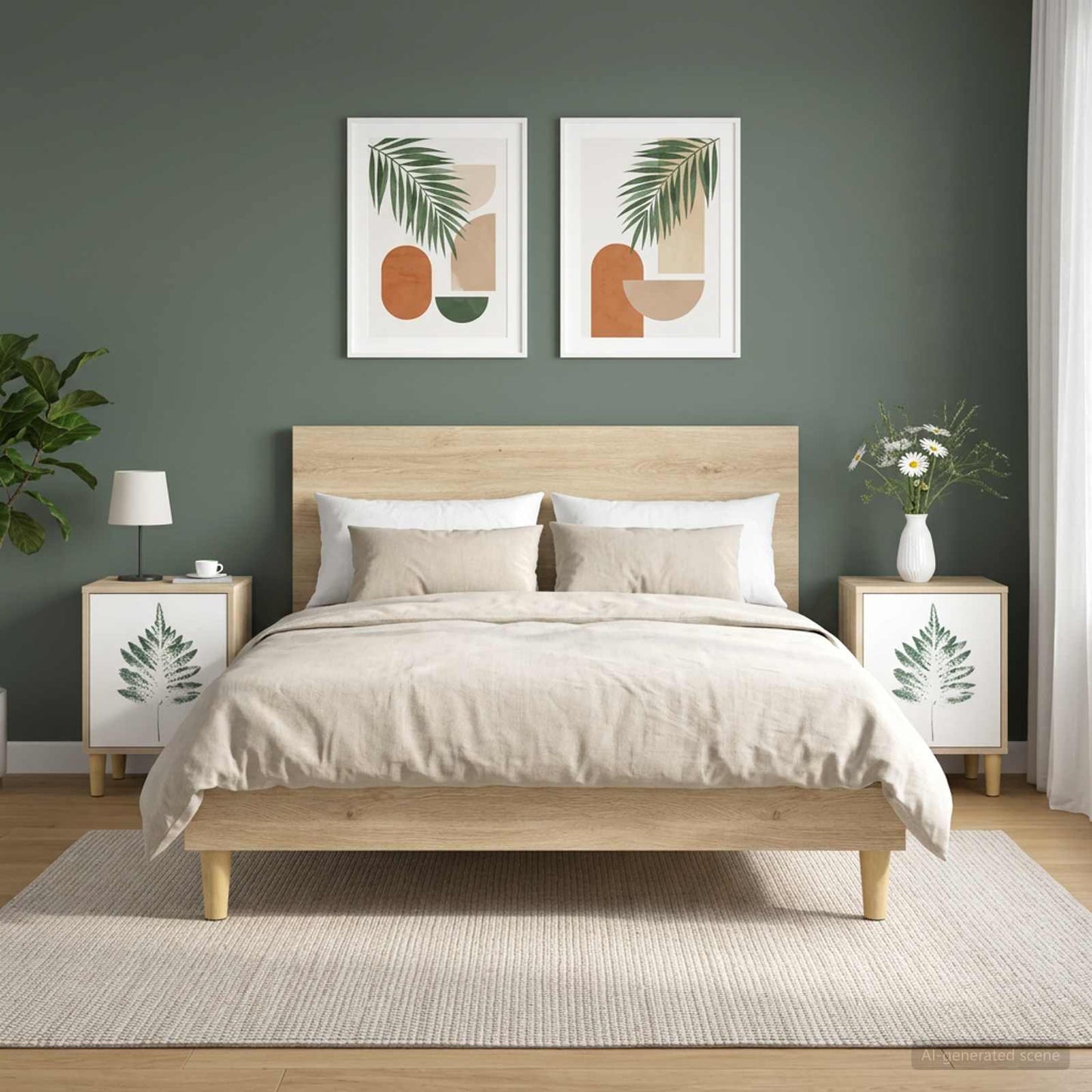 Bedside Cabinet HANAU 2 pcs Sonoma Oak 36 x 33 x 50 cm