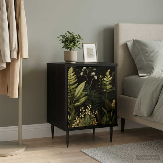Bedside Cabinet RHENEN Black Oak 36 x 33 x 51 cm