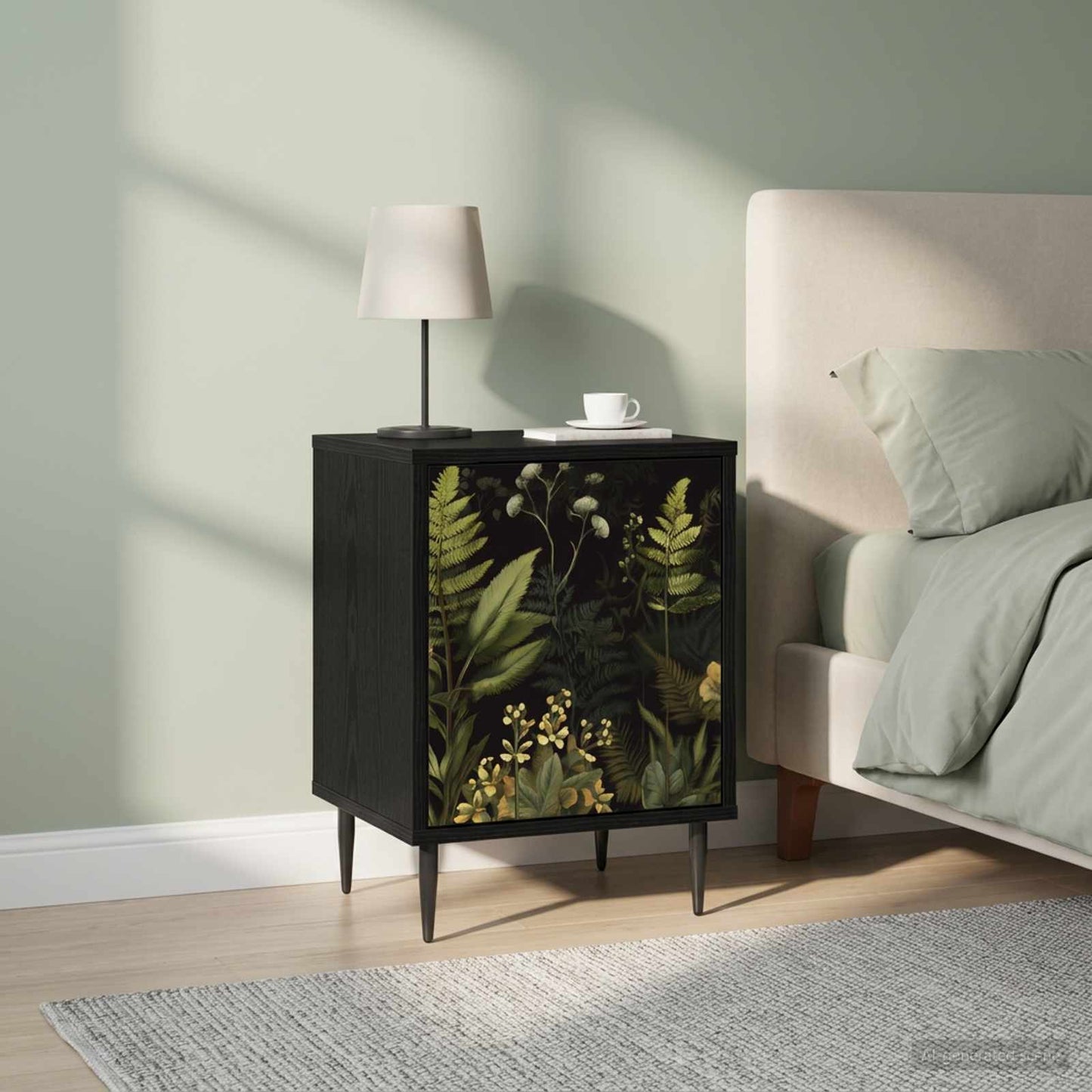 Bedside Cabinet RHENEN 2 pcs Black Oak 36 x 33 x 51 cm