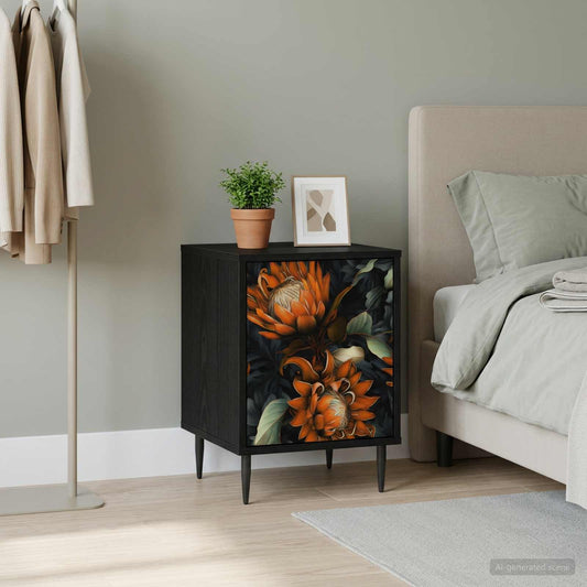 Bedside Cabinet LOCHEM Black Oak 36 x 33 x 51 cm
