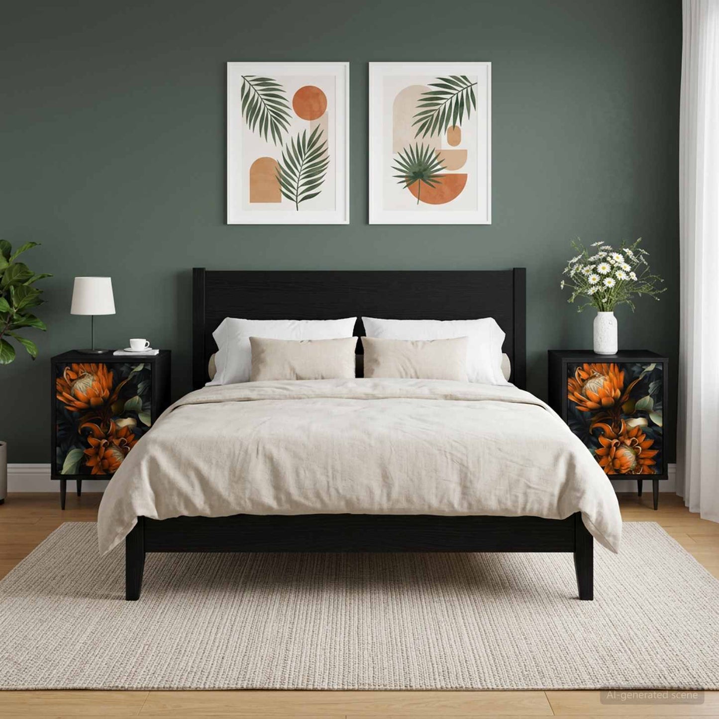 Bedside Cabinet LOCHEM 2 pcs Black Oak 36 x 33 x 51 cm