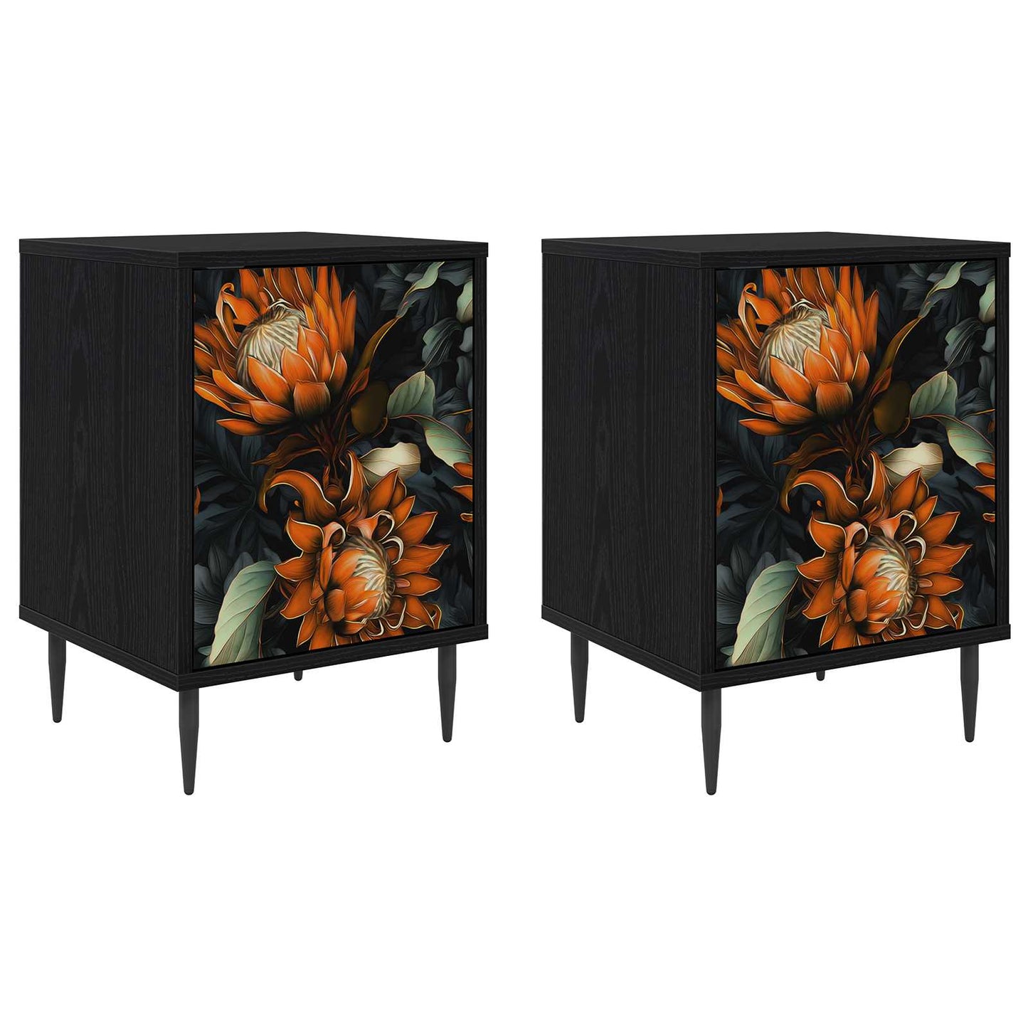 Bedside Cabinet LOCHEM 2 pcs Black Oak 36 x 33 x 51 cm