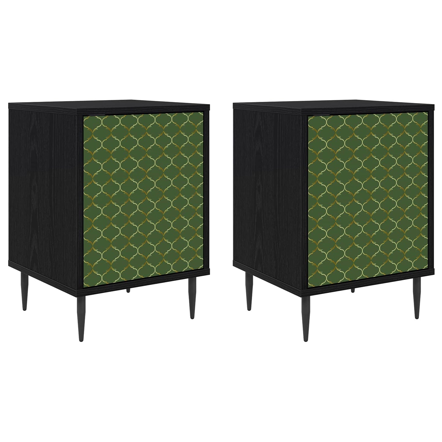 Bedside Cabinet GELEEN 2 pcs Black Oak 36 x 33 x 51 cm