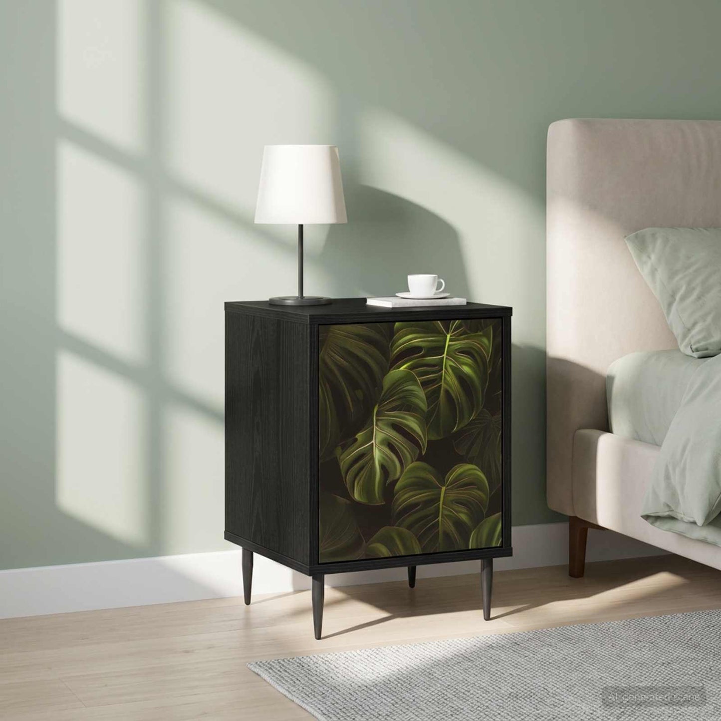 Bedside Cabinet ELBURG 2 pcs Black Oak 36 x 33 x 51 cm