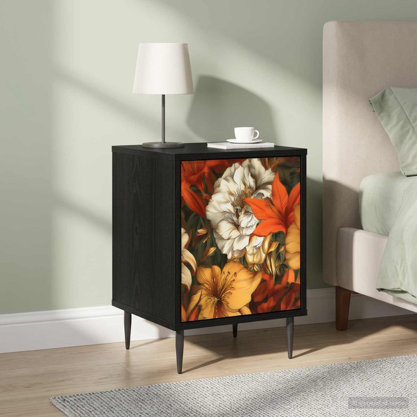 Bedside Cabinet GENNEP 2 pcs Black Oak 36 x 33 x 51 cm