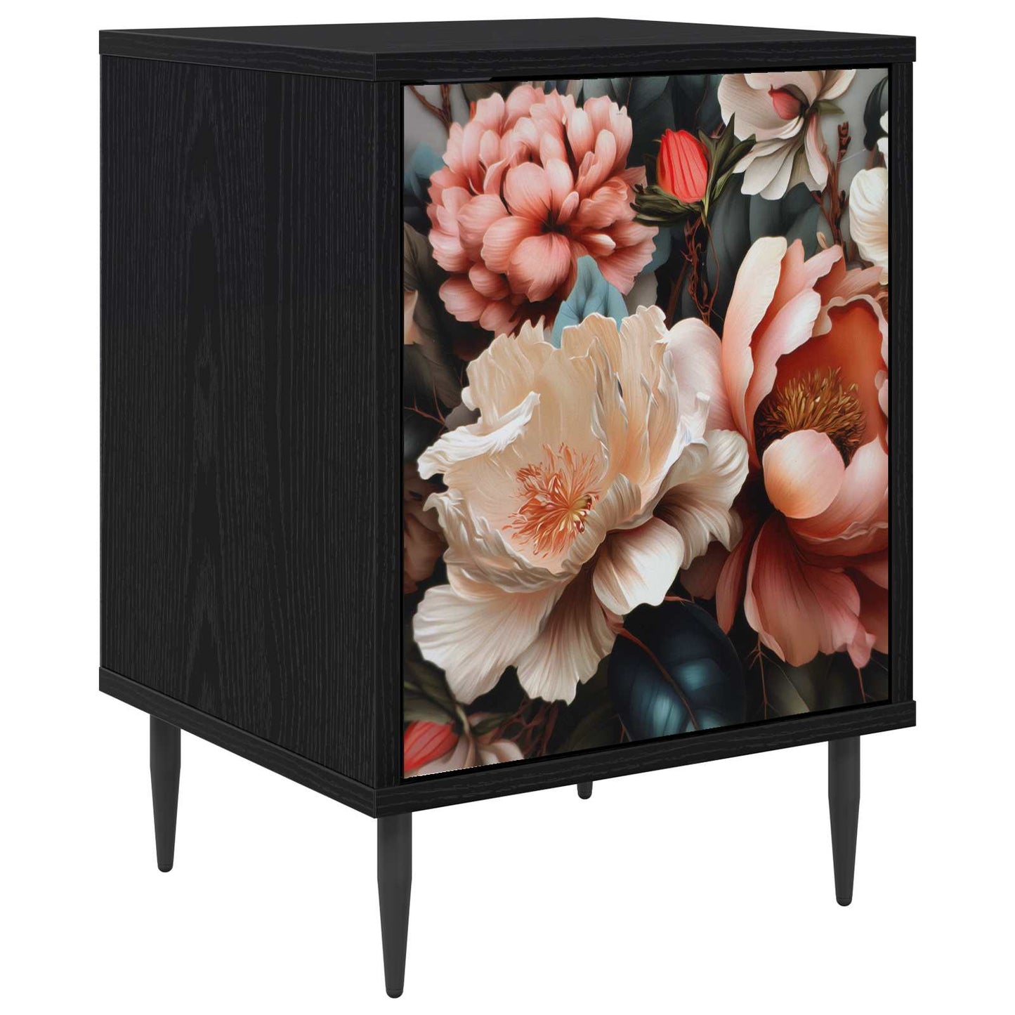 Bedside Cabinet BORNE Black Oak 36 x 33 x 51 cm Engineered Wood