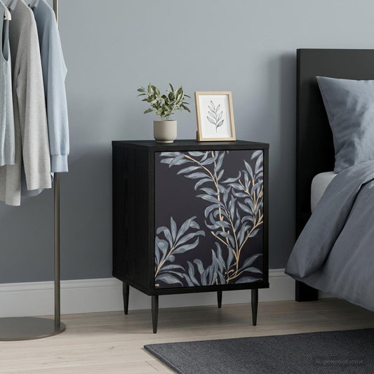 Bedside Cabinet DOKKUM Black Oak 36 x 33 x 51 cm