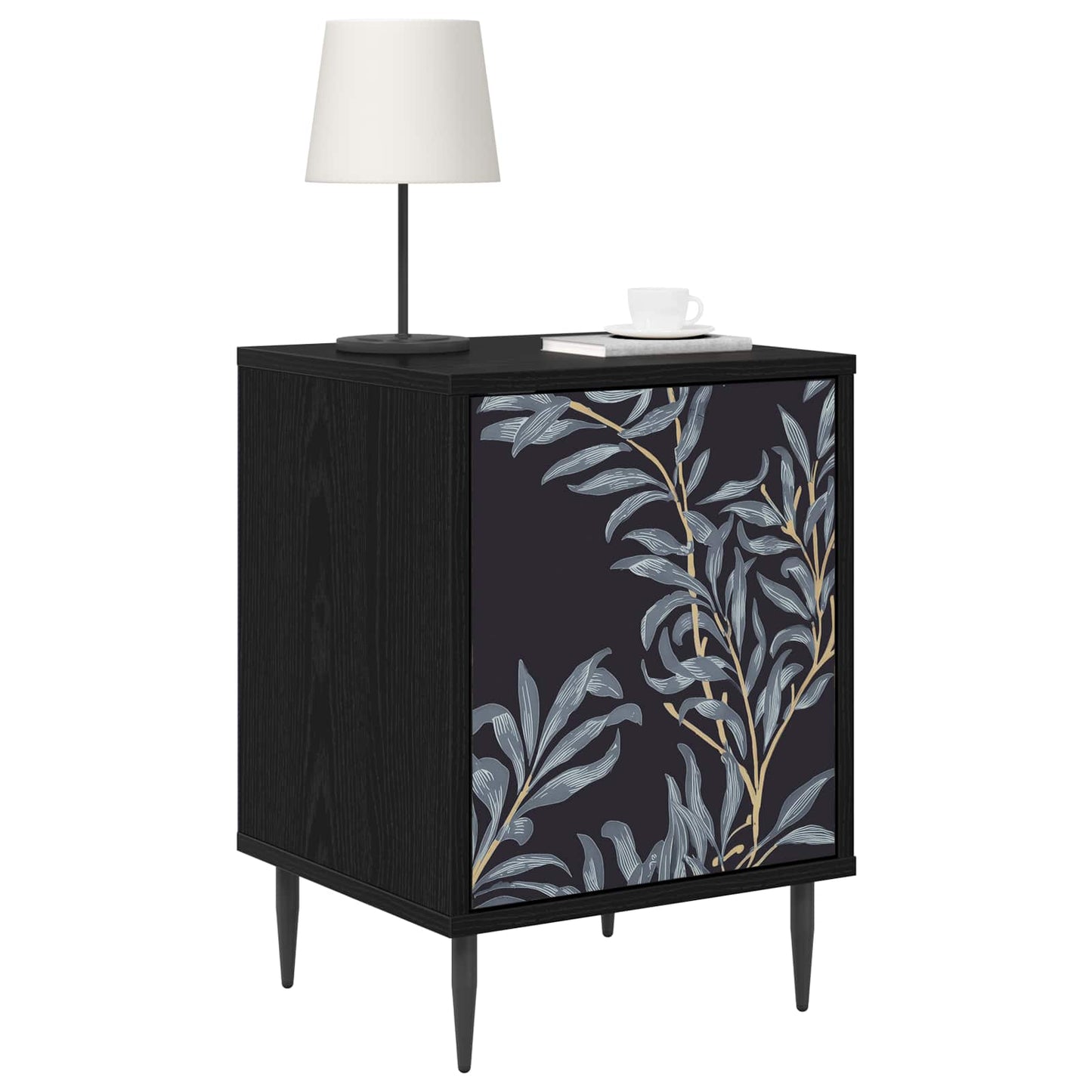Bedside Cabinet DOKKUM 2 pcs Black Oak 36 x 33 x 51 cm