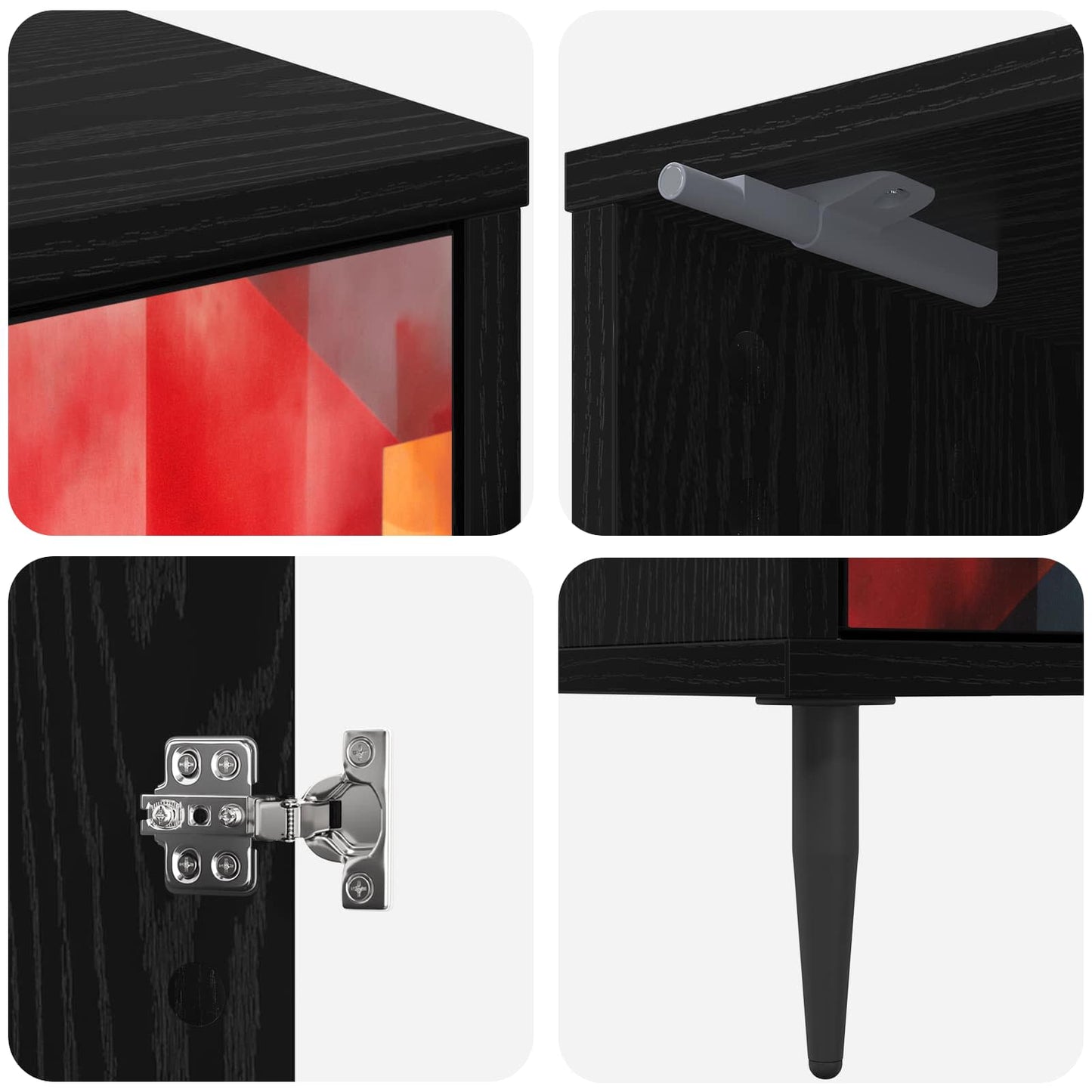 Bedside Cabinet HEESCH Black Oak 36 x 33 x 51 cm