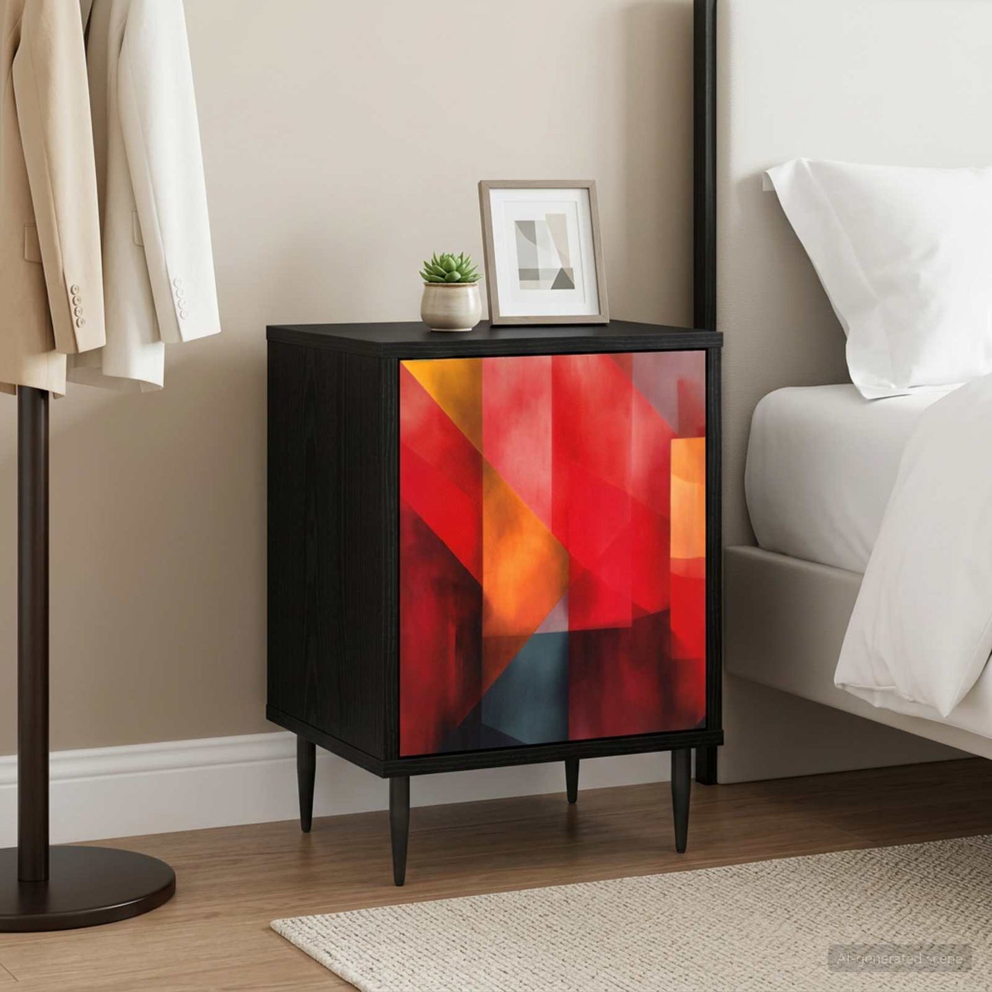 Bedside Cabinet HEESCH Black Oak 36 x 33 x 51 cm