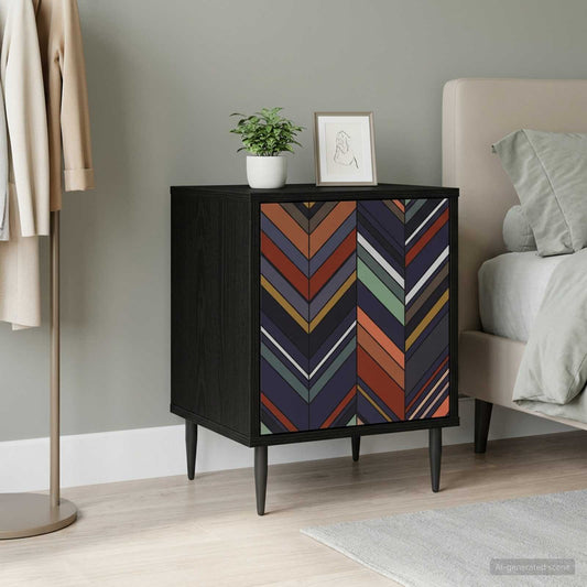 Bedside Cabinet OMMEN Black Oak 36 x 33 x 51 cm Engineered Wood
