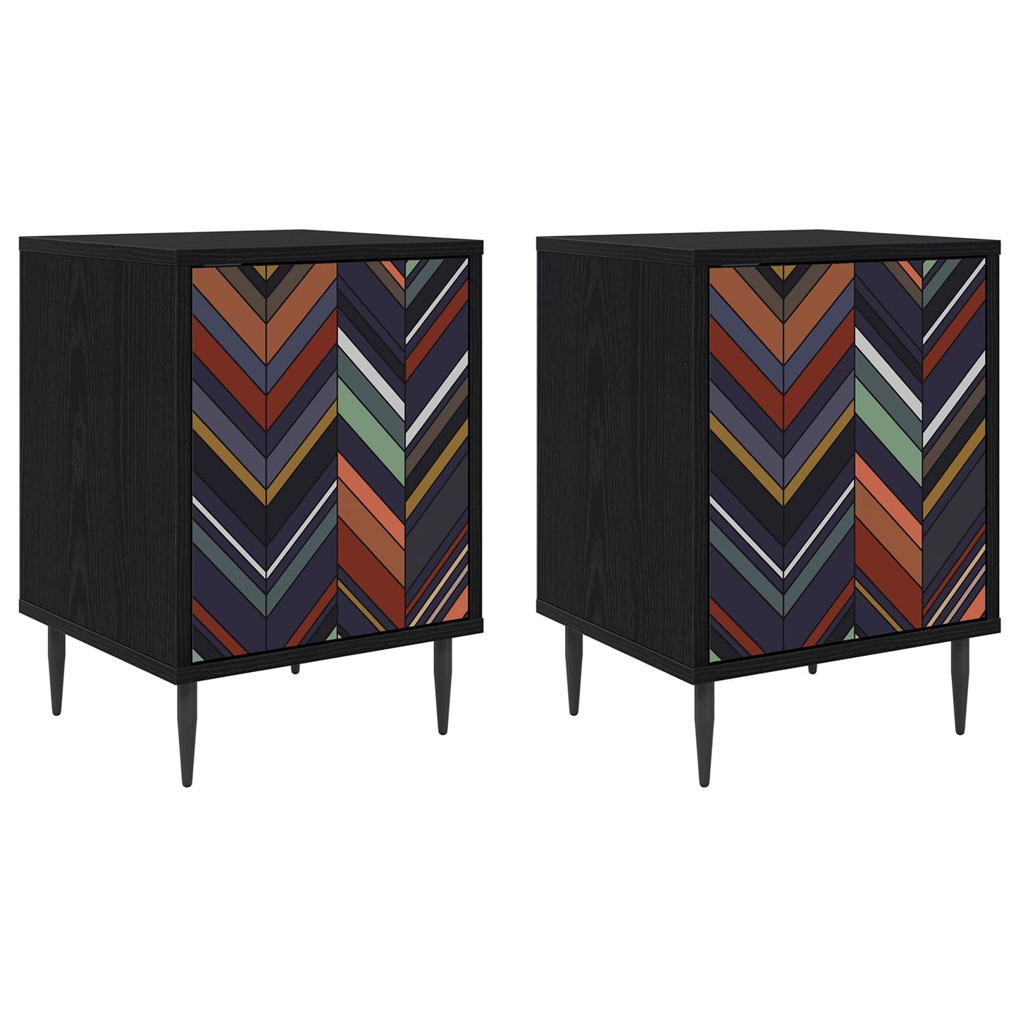 Bedside Cabinet OMMEN 2 pcs Black Oak 36 x 33 x 51 cm