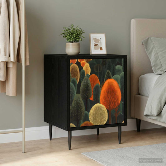 Bedside Cabinet ZAANDAM Black Oak 36 x 33 x 51 cm