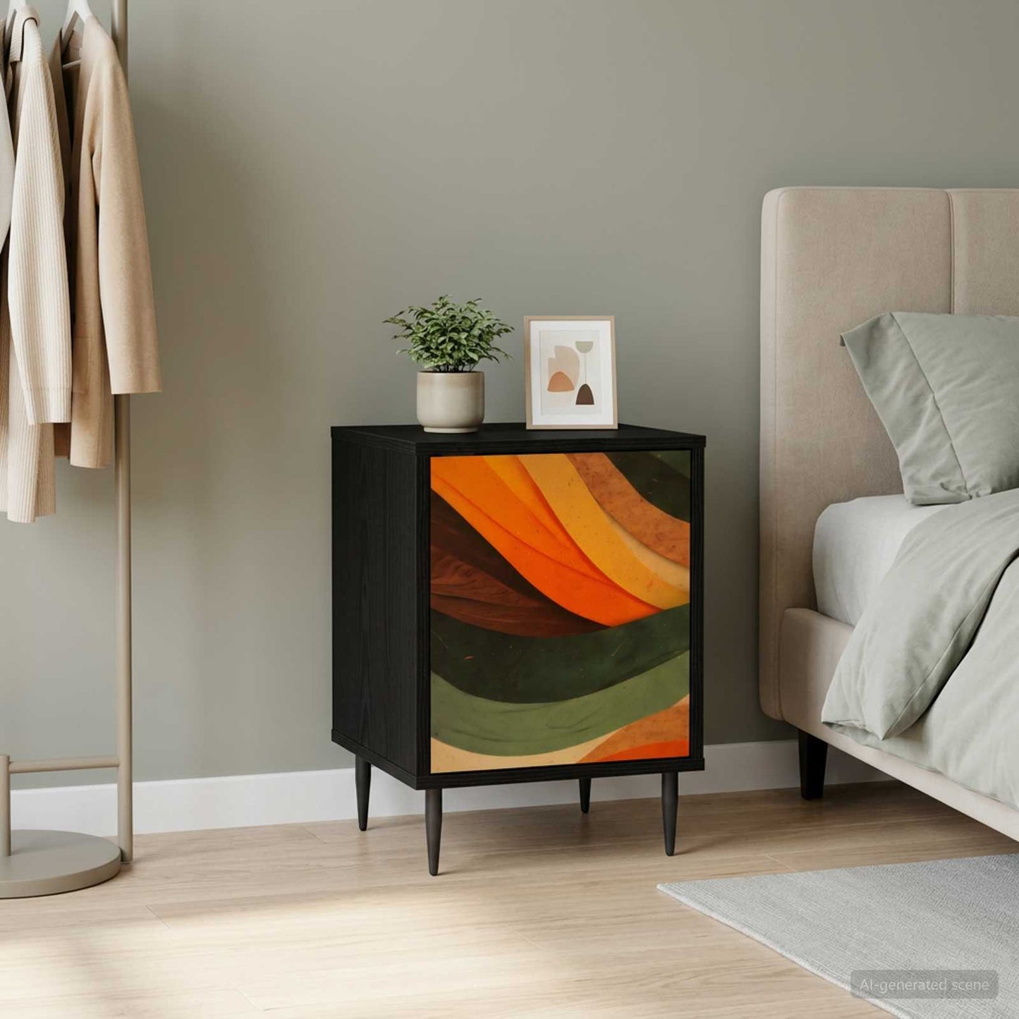 Bedside Cabinet BONN Black Oak 36 x 33 x 51 cm Engineered Wood