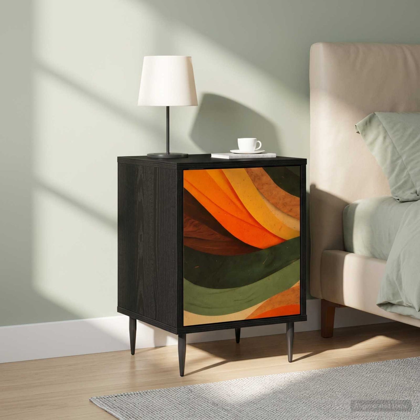 Bedside Cabinet BONN 2 pcs Black Oak 36 x 33 x 51 cm