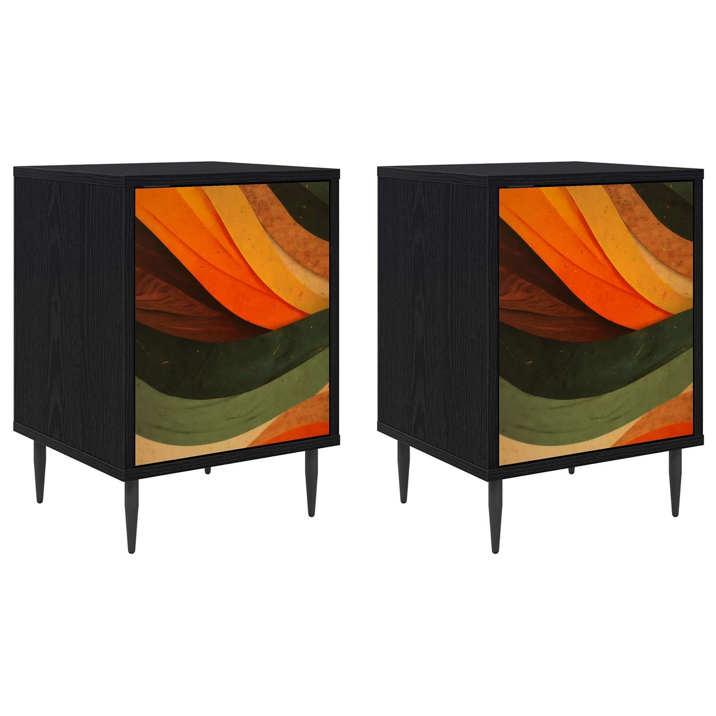 Bedside Cabinet BONN 2 pcs Black Oak 36 x 33 x 51 cm