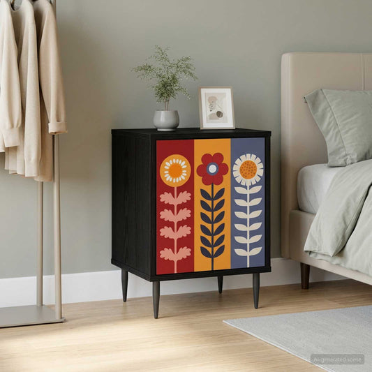 Bedside Cabinet ESSEN Black Oak 36 x 33 x 51 cm Engineered Wood