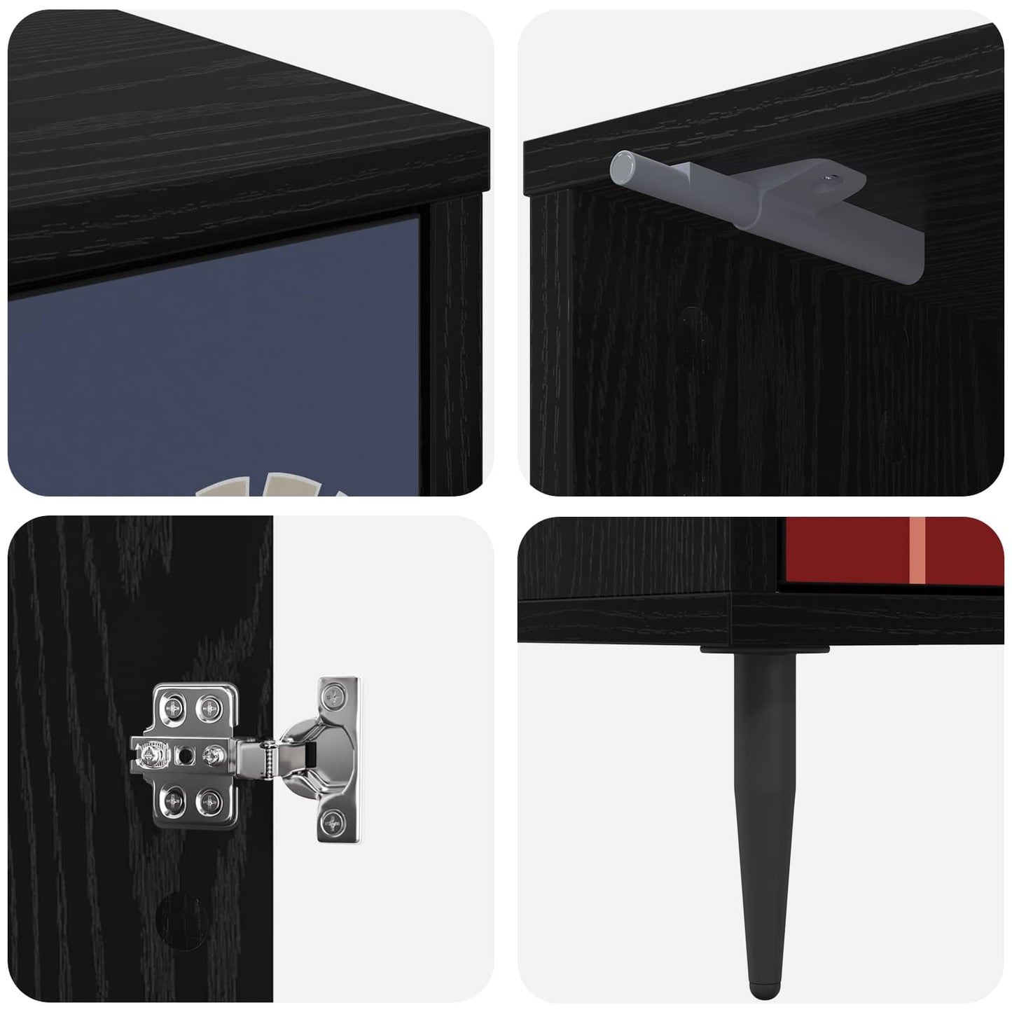 Bedside Cabinet ESSEN 2 pcs Black Oak 36 x 33 x 51 cm