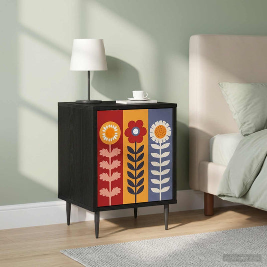 Bedside Cabinet ESSEN 2 pcs Black Oak 36 x 33 x 51 cm
