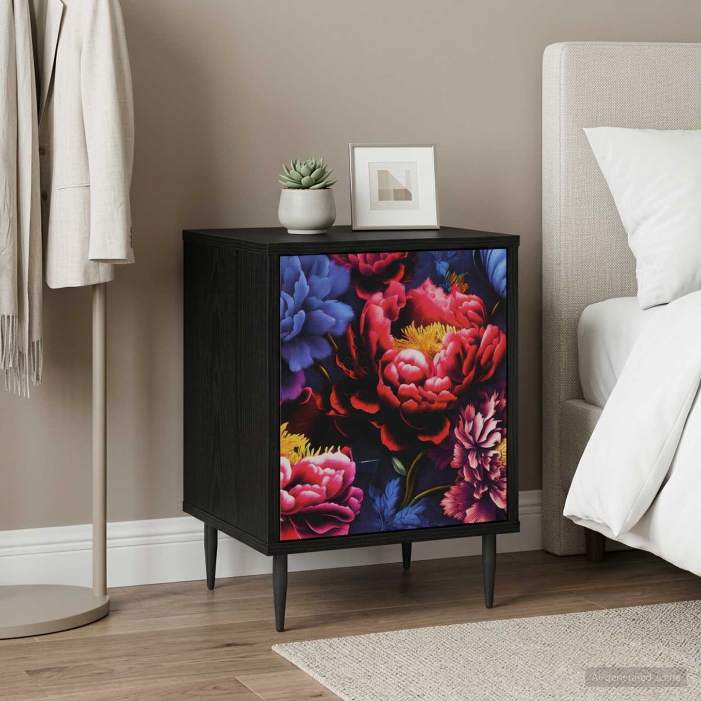 Bedside Cabinet KIEL Black Oak 36 x 33 x 51 cm Engineered Wood