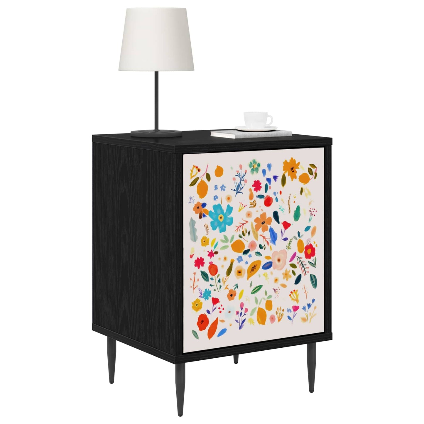 Bedside Cabinet MAINZ Black Oak 36 x 33 x 51 cm Engineered Wood