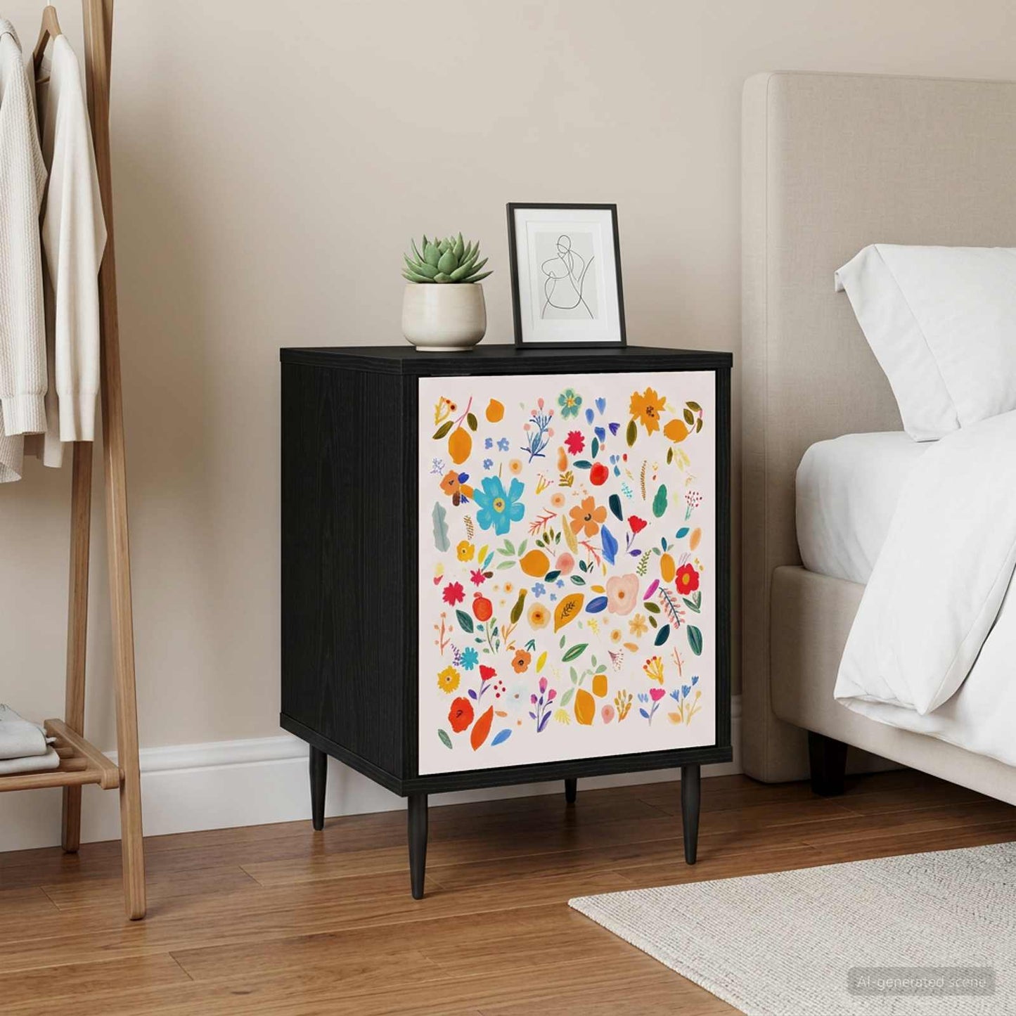 Bedside Cabinet MAINZ 2 pcs Black Oak 36 x 33 x 51 cm