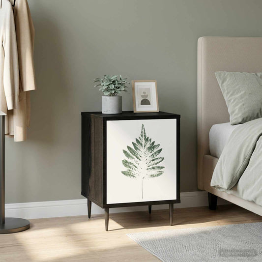 Bedside Cabinet HANAU Black Oak 36 x 33 x 51 cm Engineered Wood