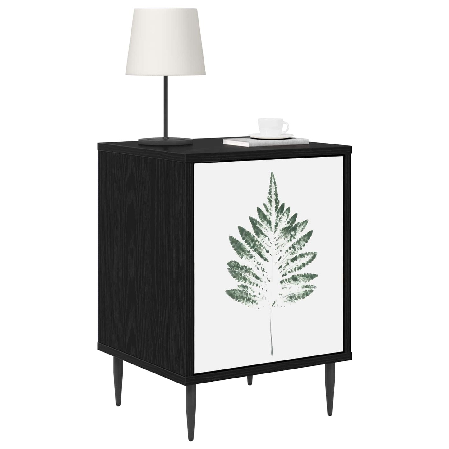 Bedside Cabinet HANAU Black Oak 36 x 33 x 51 cm Engineered Wood