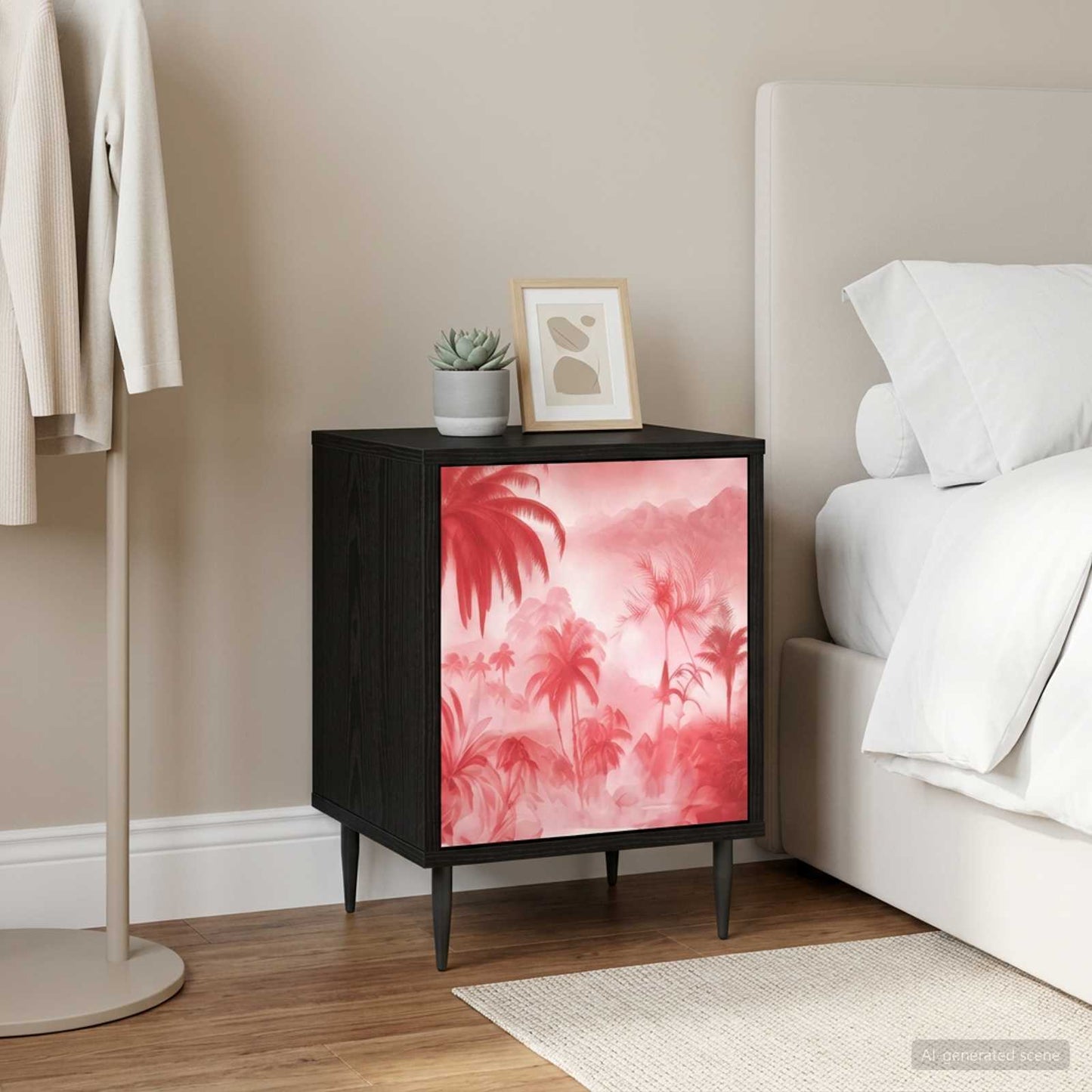 Bedside Cabinet AACHEN Black Oak 36 x 33 x 51 cm