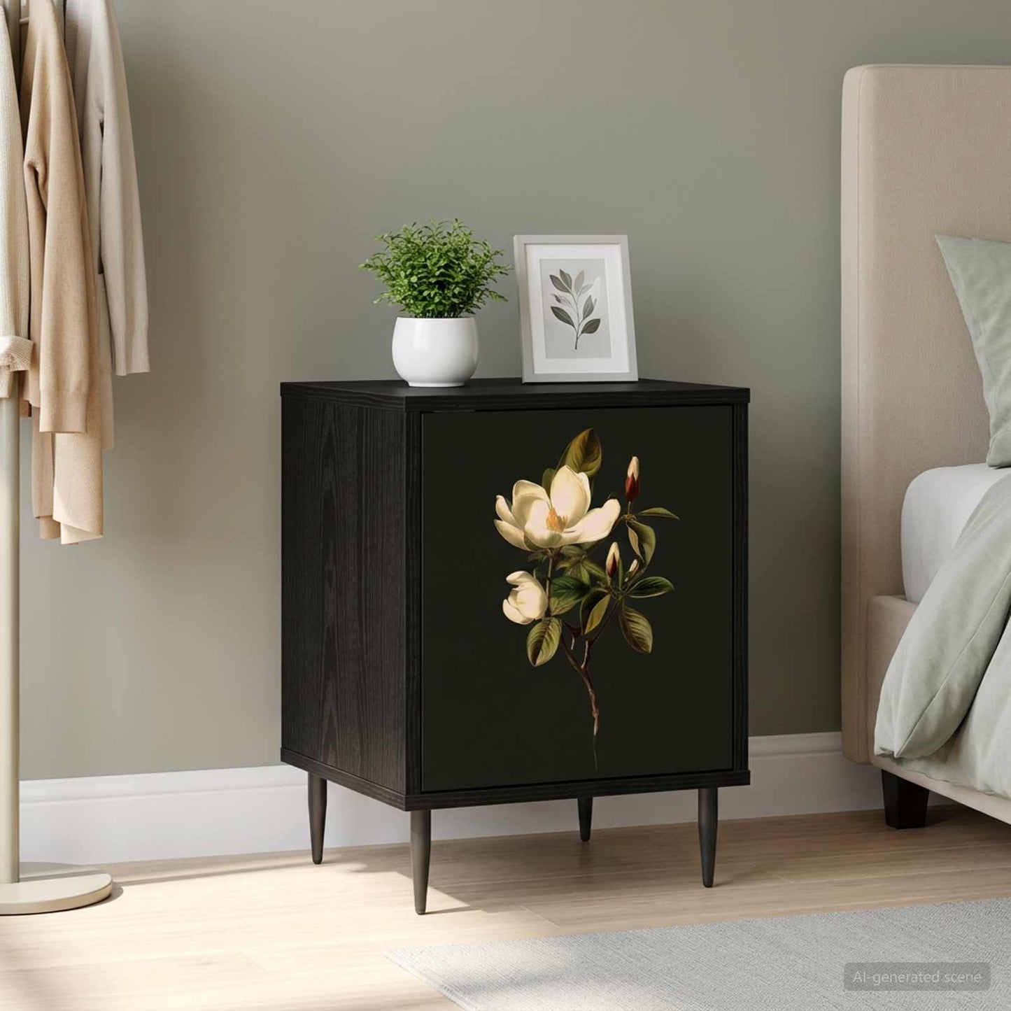 Bedside Cabinet BREMEN Black Oak 36 x 33 x 51 cm