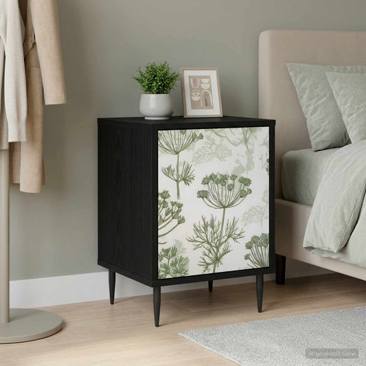 Bedside Cabinet GOTHA Black Oak 36 x 33 x 51 cm Engineered Wood