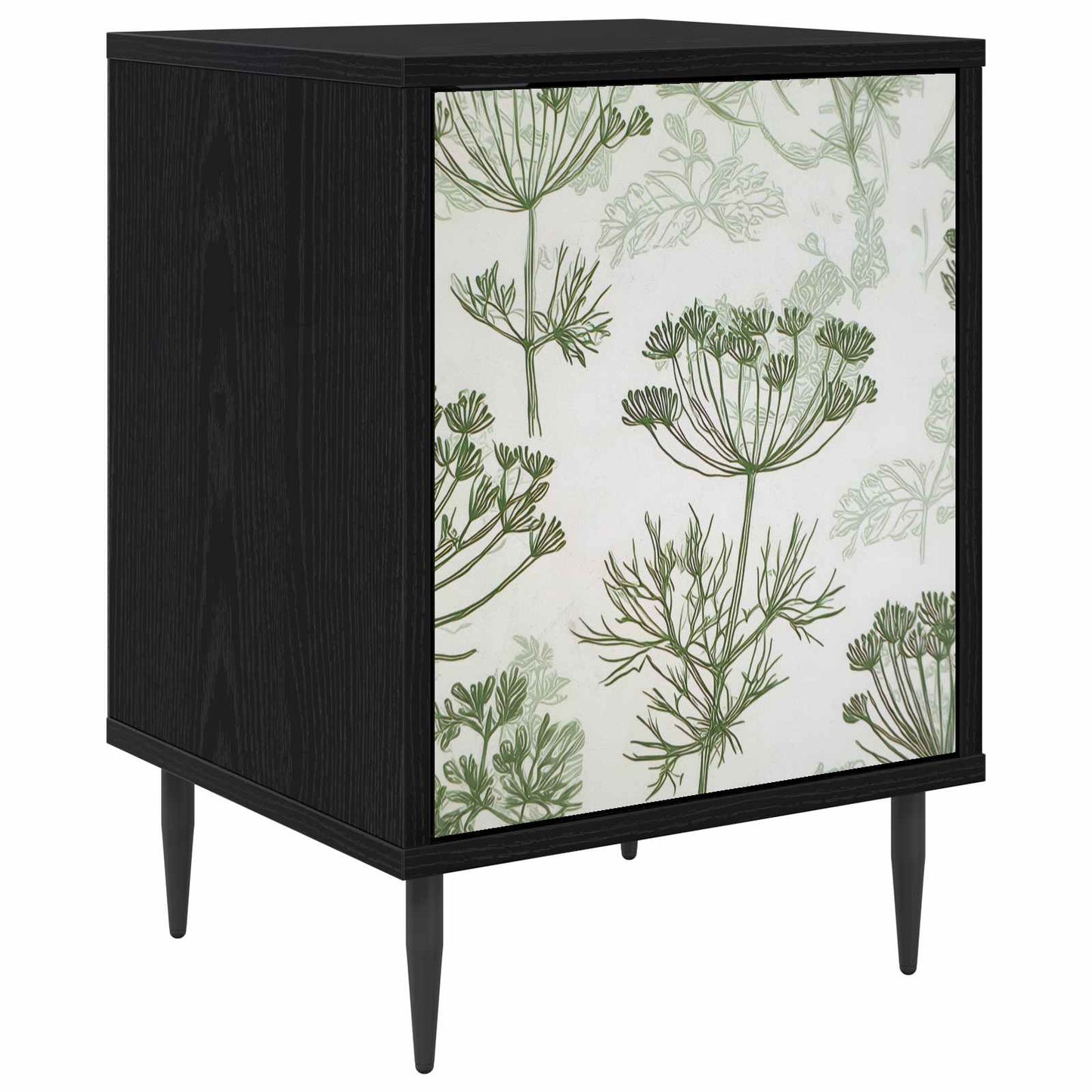 Bedside Cabinet GOTHA Black Oak 36 x 33 x 51 cm Engineered Wood