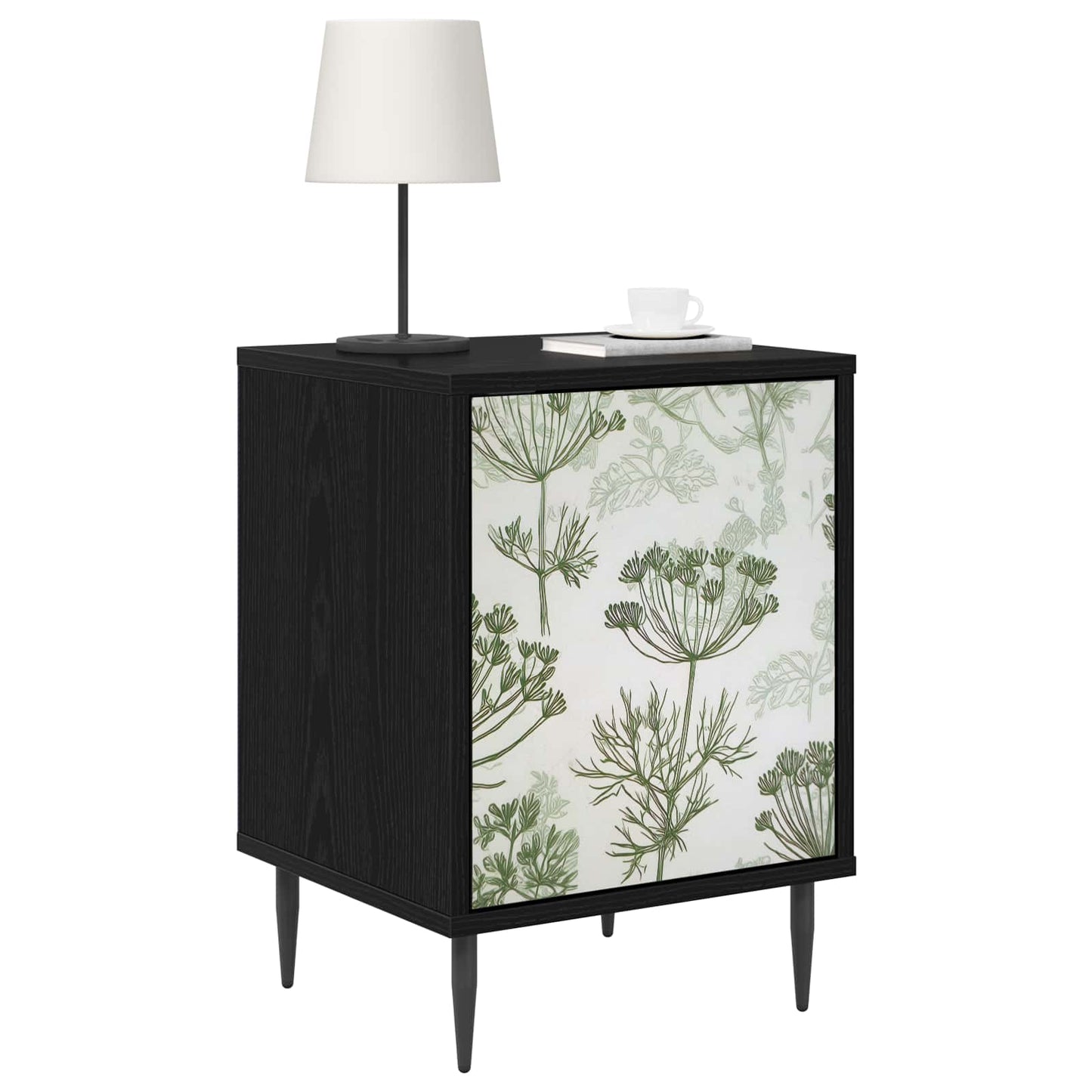 Bedside Cabinet GOTHA Black Oak 36 x 33 x 51 cm Engineered Wood