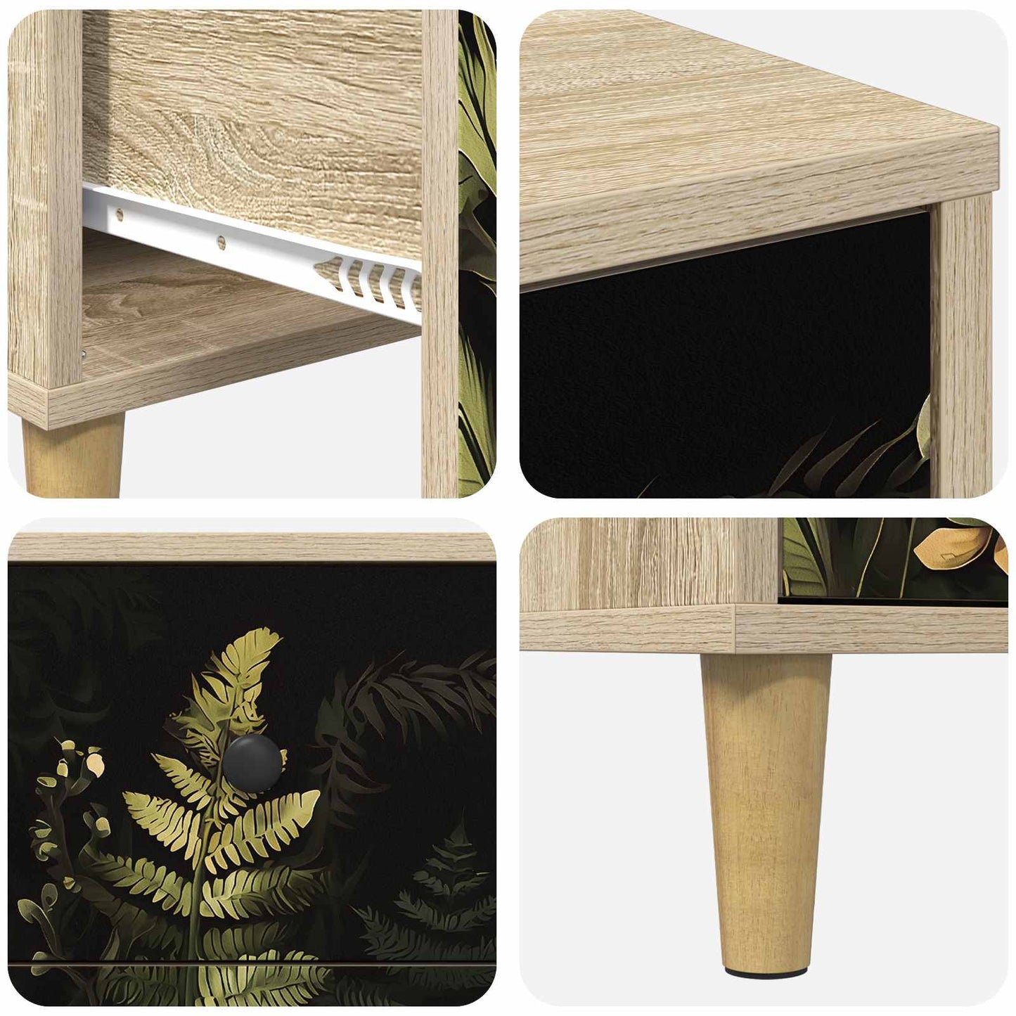 Bedside Cabinet RHENEN 2 pcs Sonoma Oak 36 x 33 x 60 cm