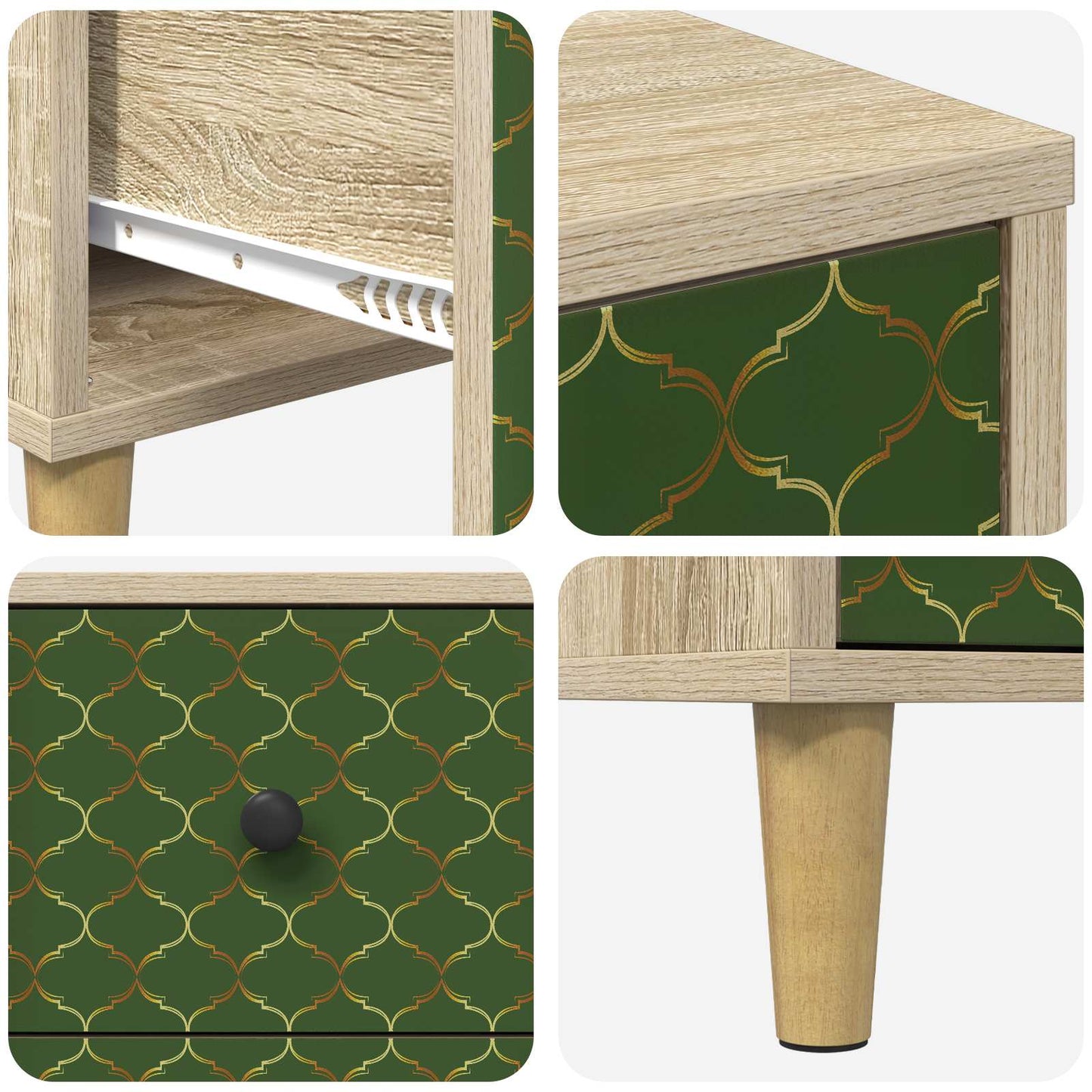 Bedside Cabinet GELEEN Sonoma Oak 36 x 33 x 60 cm