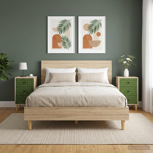 Bedside Cabinet GELEEN 2 pcs Sonoma Oak 36 x 33 x 60 cm