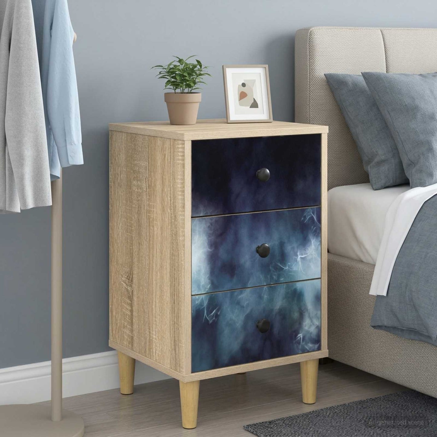 Bedside Cabinet RAALTE 2 pcs Sonoma Oak 36 x 33 x 60 cm