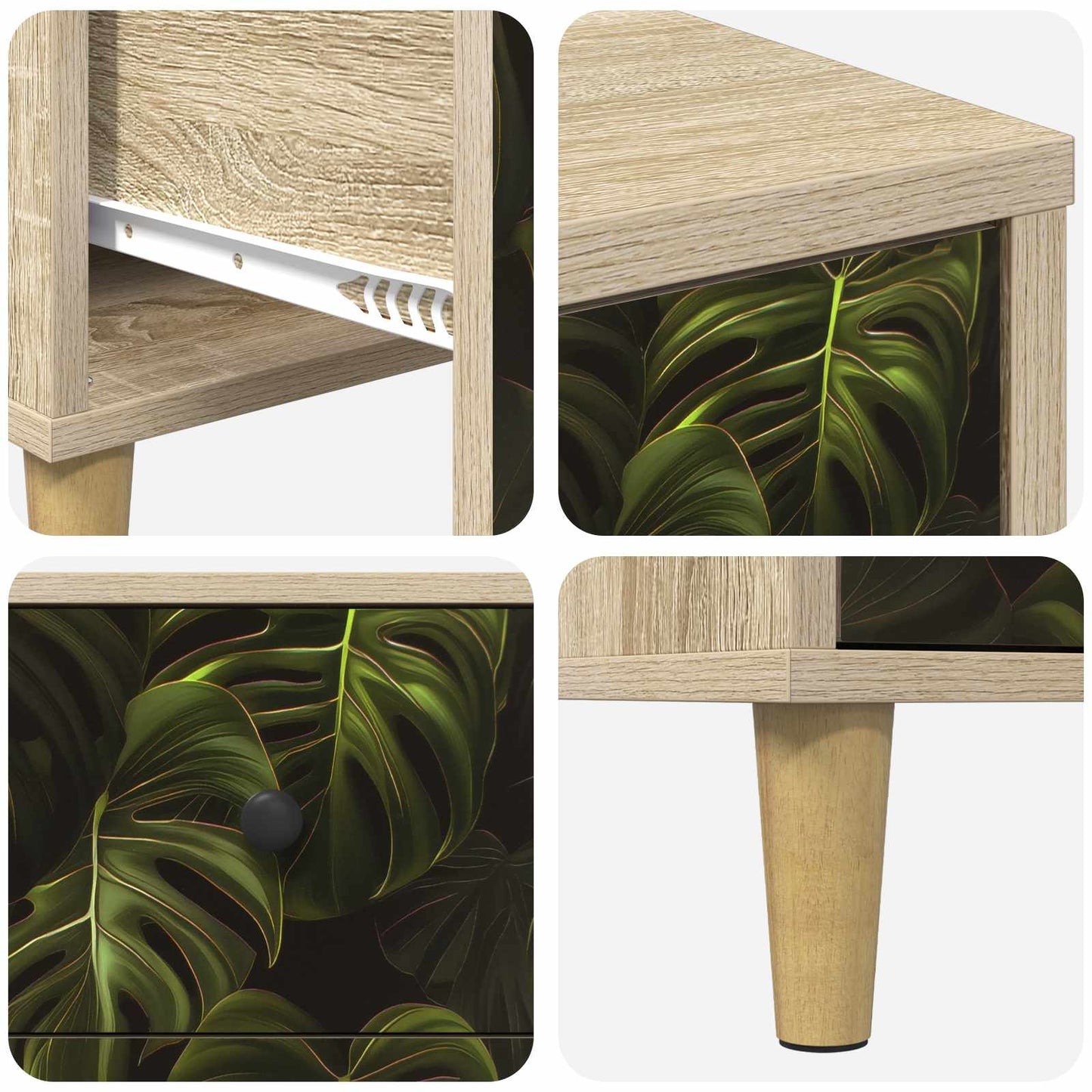 Bedside Cabinet ELBURG 2 pcs Sonoma Oak 36 x 33 x 60 cm