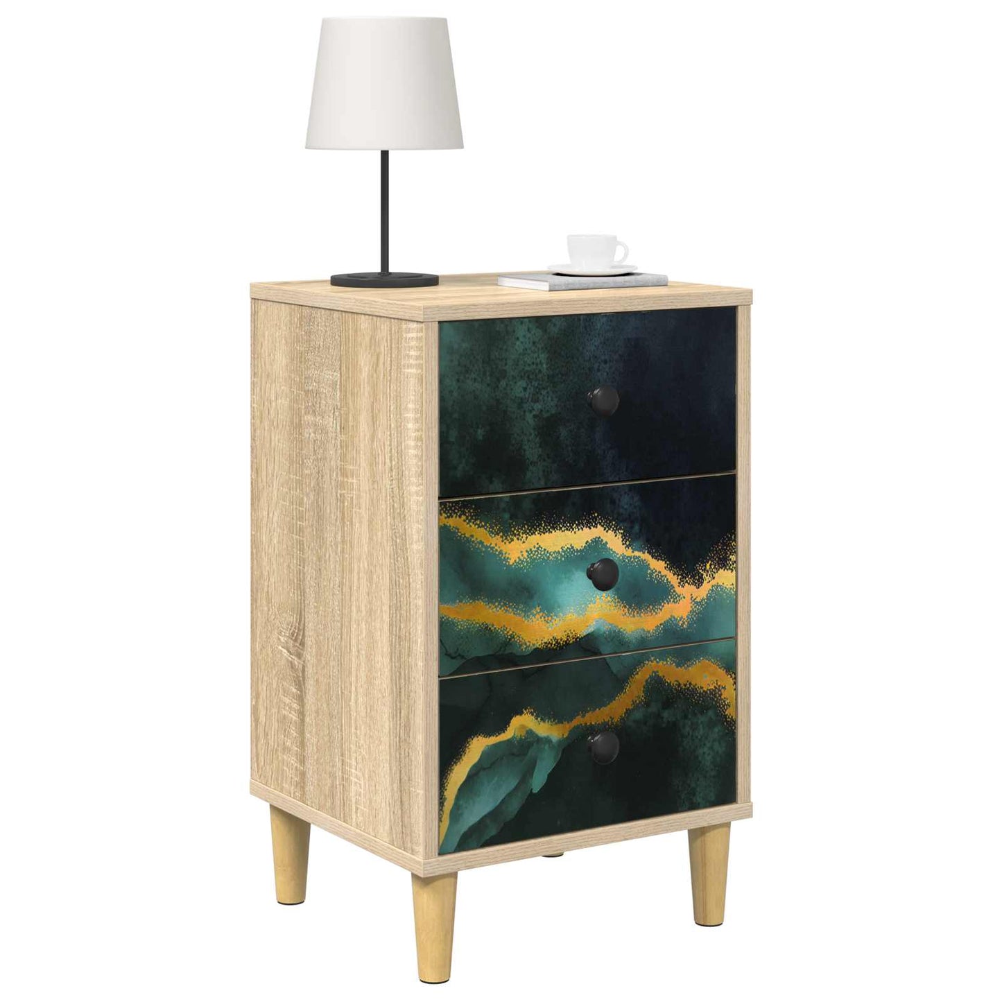 Bedside Cabinet WIJHE 2 pcs Sonoma Oak 36 x 33 x 60 cm