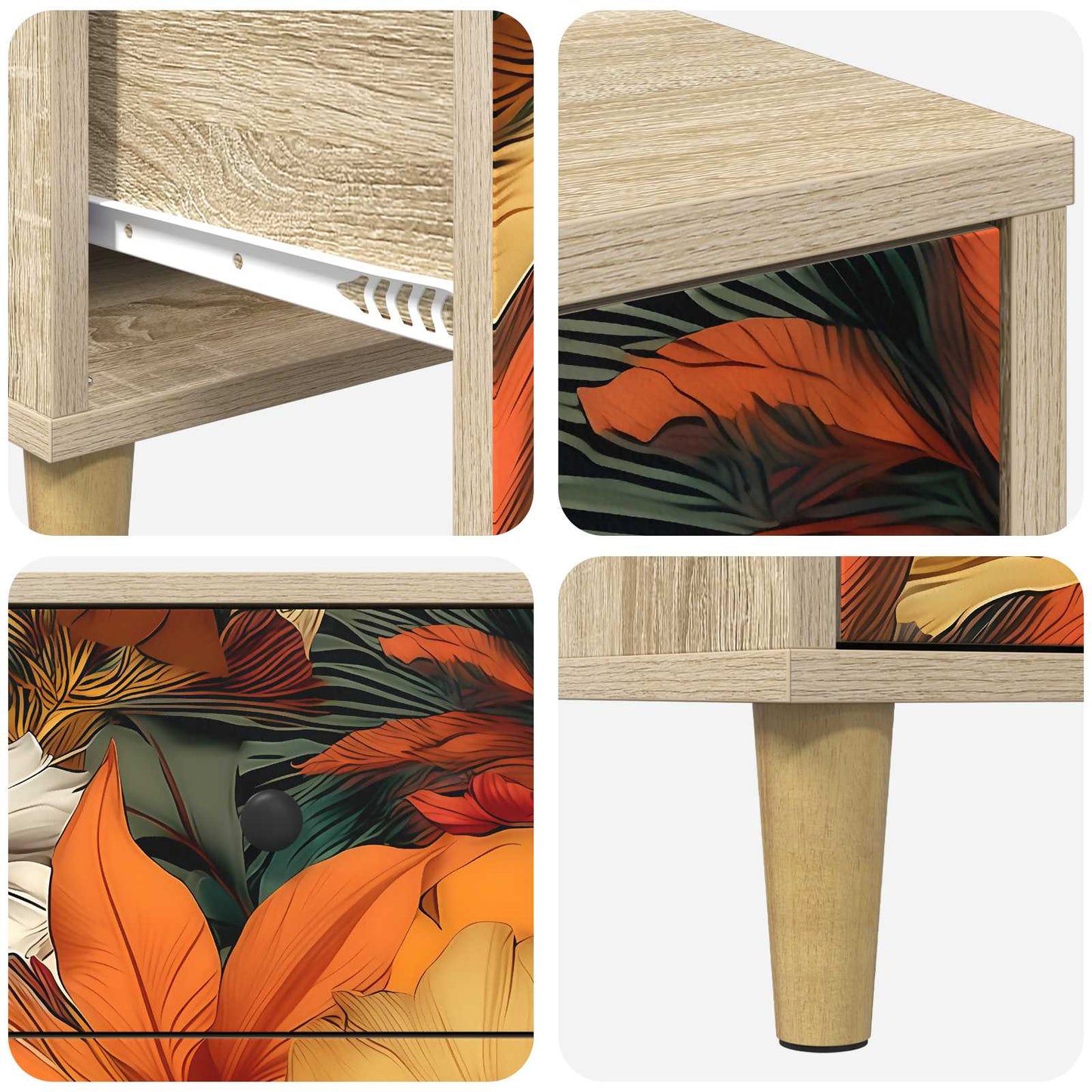Bedside Cabinet GENNEP 2 pcs Sonoma Oak 36 x 33 x 60 cm