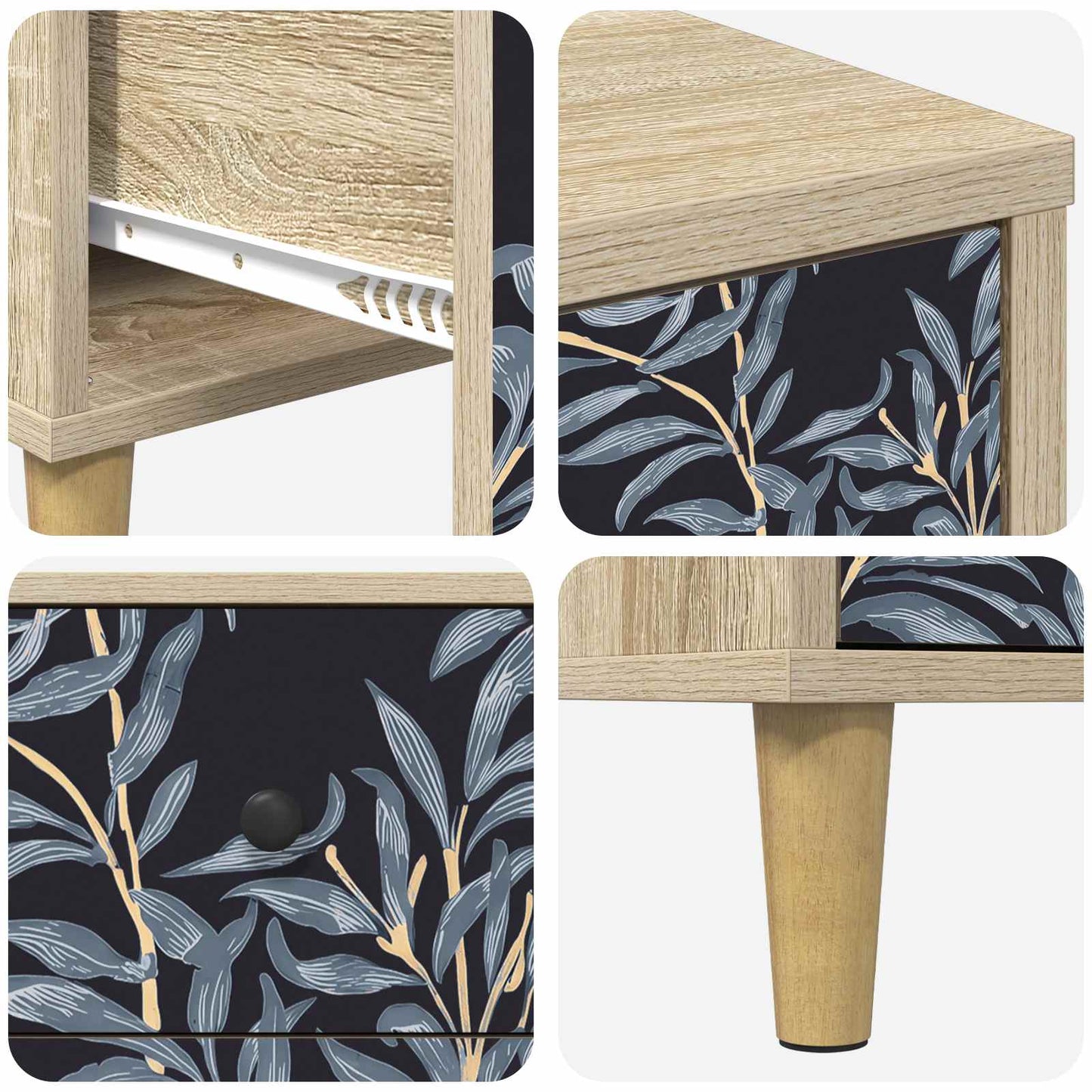 Bedside Cabinet DOKKUM Sonoma Oak 36 x 33 x 60 cm