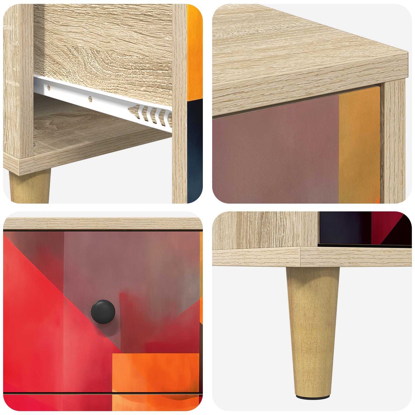 Bedside Cabinet HEESCH 2 pcs Sonoma Oak 36 x 33 x 60 cm