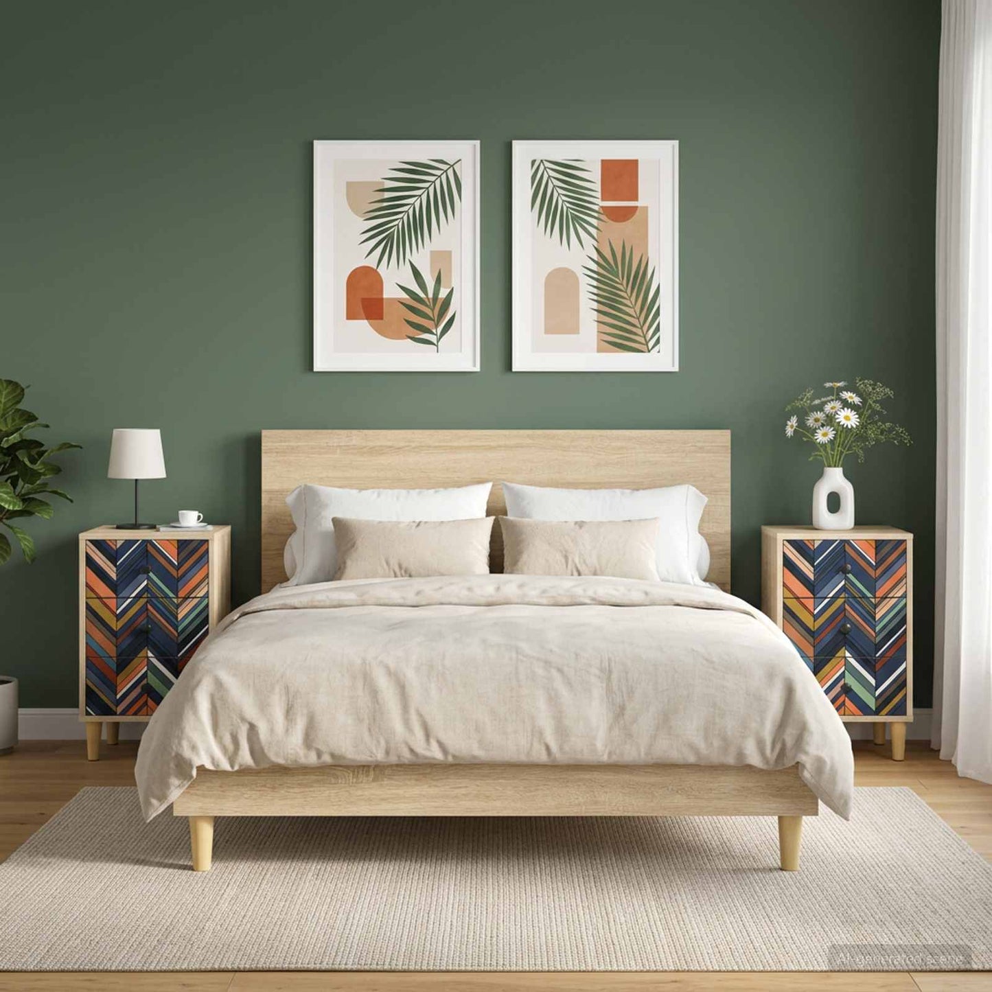 Bedside Cabinet OMMEN 2 pcs Sonoma Oak 36 x 33 x 60 cm