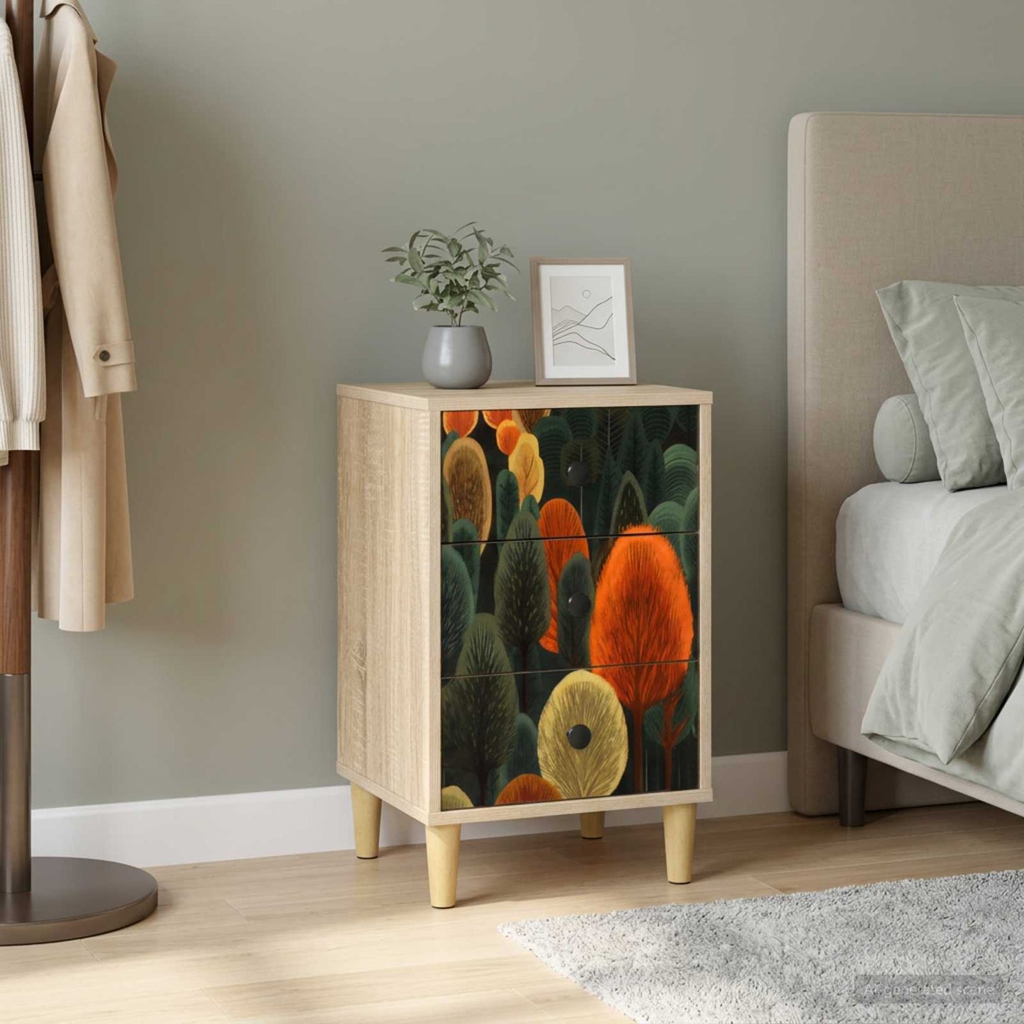 Bedside Cabinet ZAANDAM Sonoma Oak 36 x 33 x 60 cm