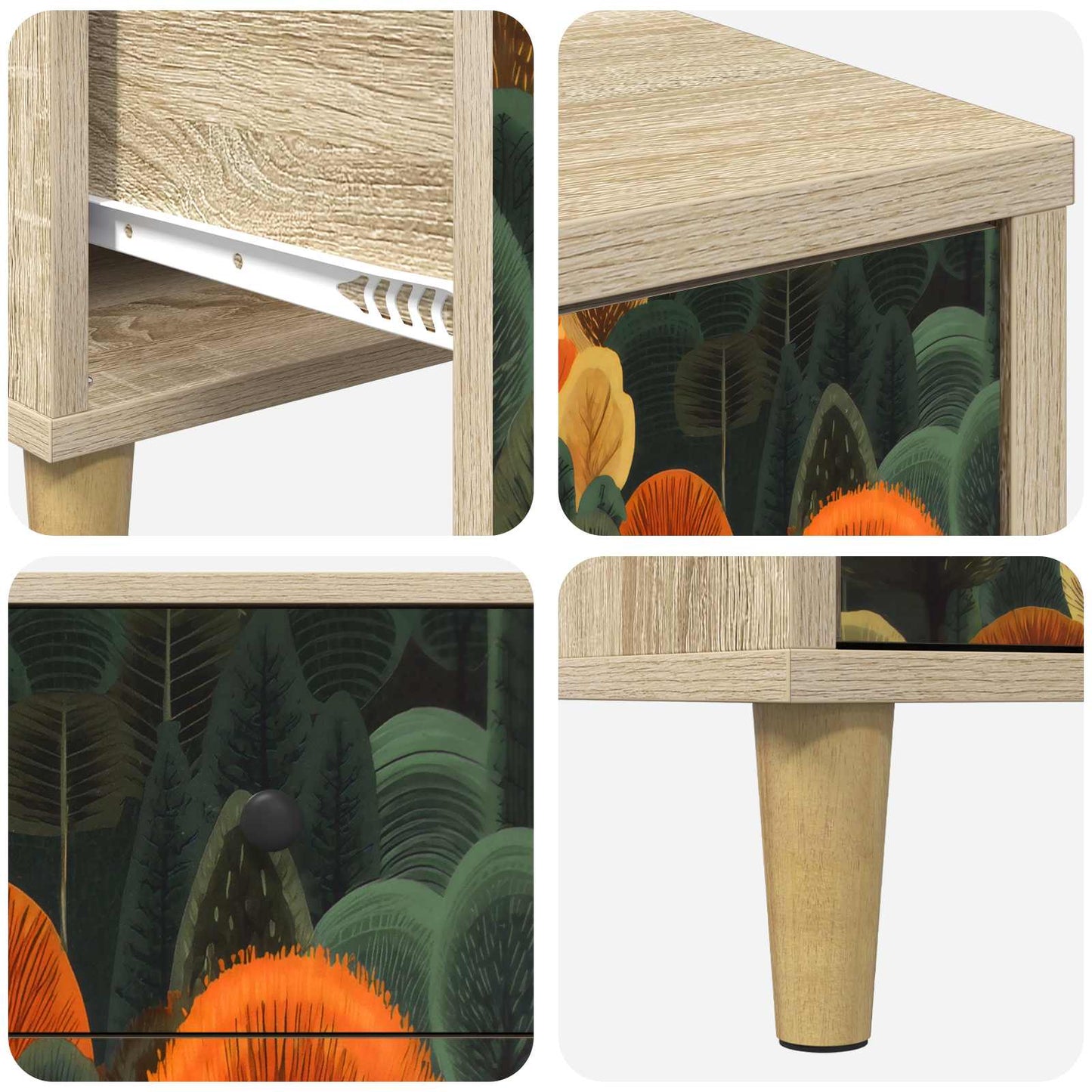 Bedside Cabinet ZAANDAM 2 pcs Sonoma Oak 36 x 33 x 60 cm